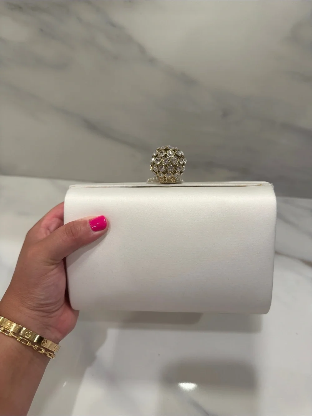 Pearl Tassel Evening Clutch - White